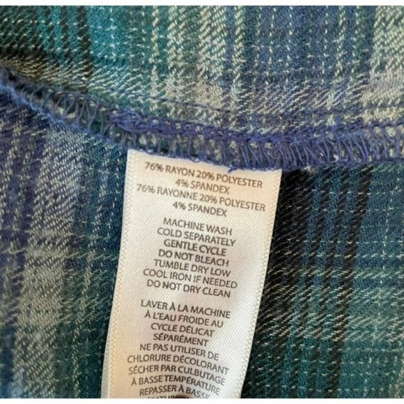 BEACH lunch lounge plaid longsleeved shirt size xs - Picture 5 of 5